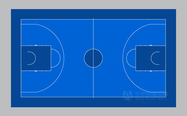 藍色塑膠籃球場平面圖